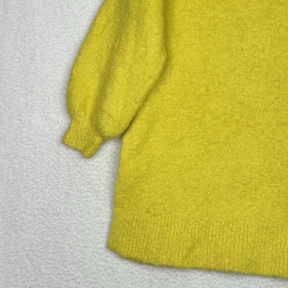 Anthropologie Pilcro Teddy Chunky Sweater Oversized Sz M Yellow Wool Blend Soft - Picture 4 of 15